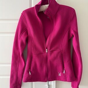 Spyder Endure Full Zip Mid Weight Stryke Pink Knit Fleece Jacket Women’s Size S